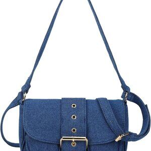 Denim Crossbody Bags for Women,Blue Jean Hobo Shoulder Bag,Denim Messenger Bag